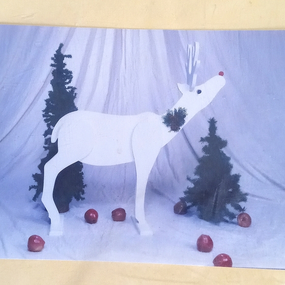 Vintage Big White Deer 38" x 36" Pattern for Wood Yard Art - Picture 1 of 4